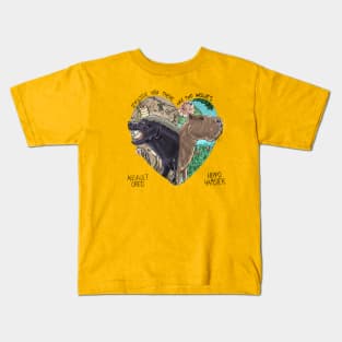 Two Wolves: Honey Badger & Capybara Kids T-Shirt
